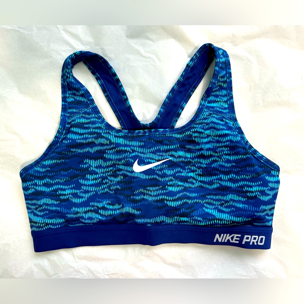 Nike Pro Blue Patterned Sports Bra